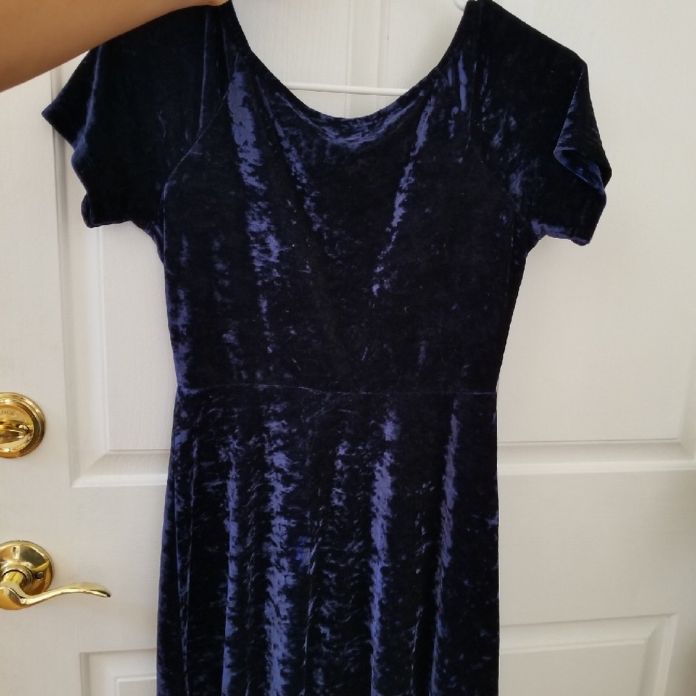 Dark blue velvet dress